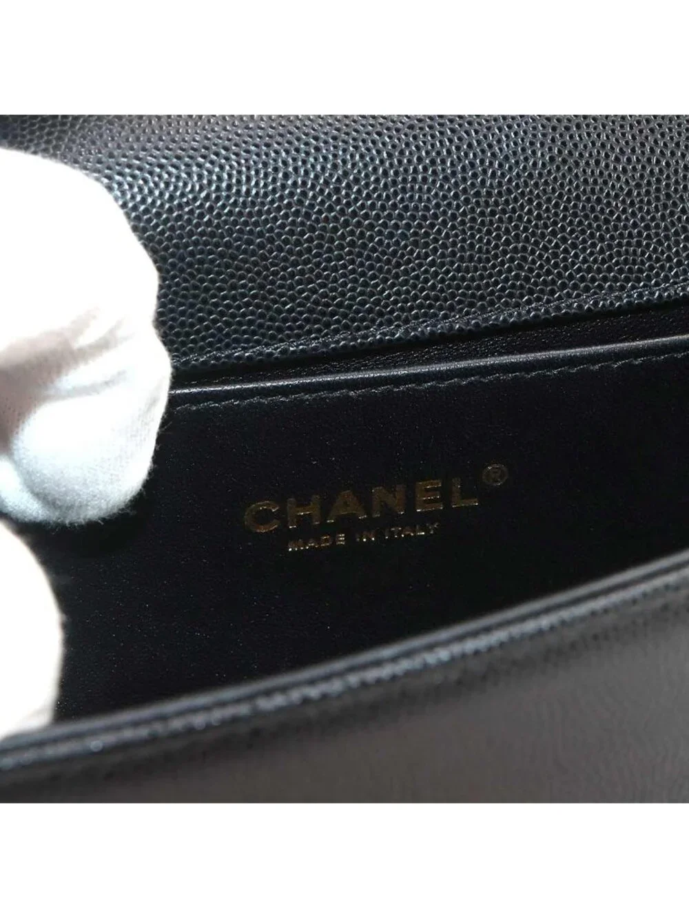 Chanel Boy Small Chain Shoulder Bag Caviar Leather Black